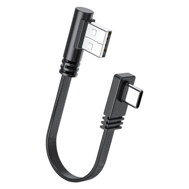 SUNL USB A Para C Ângulo Reto 10cm 66W Silicone Carregamento Rápido