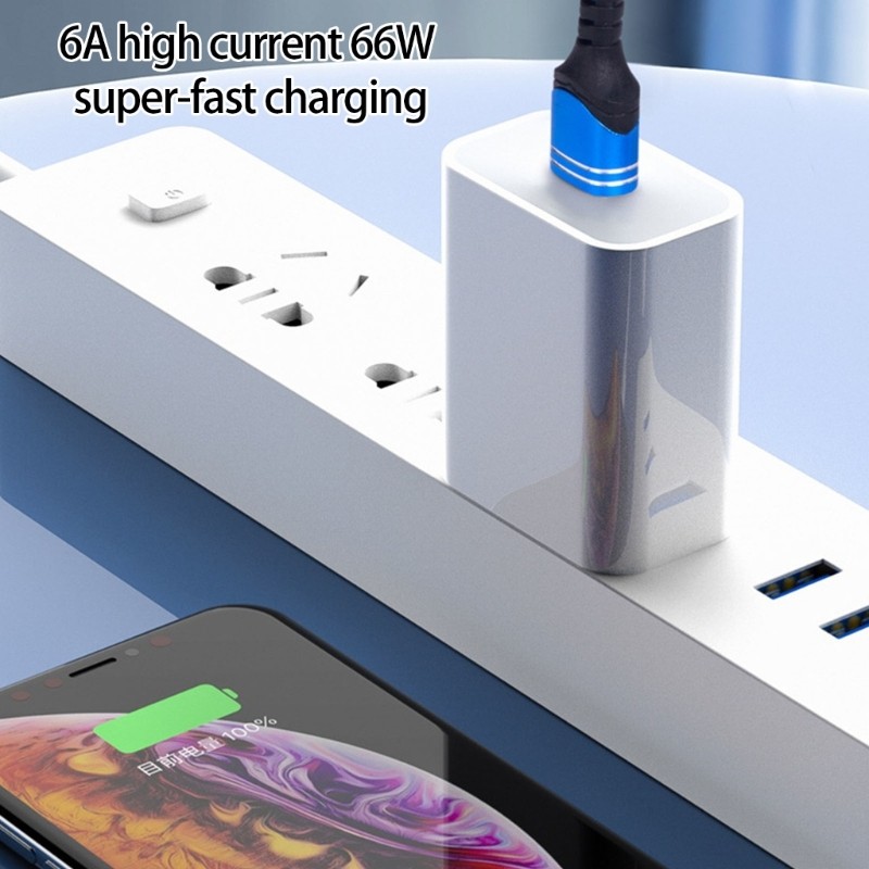 Cabo De Carregamento De Velocidade MR 66W 5A Trançado USB C Carregador Rápido Para Telefones Tablets Viagens