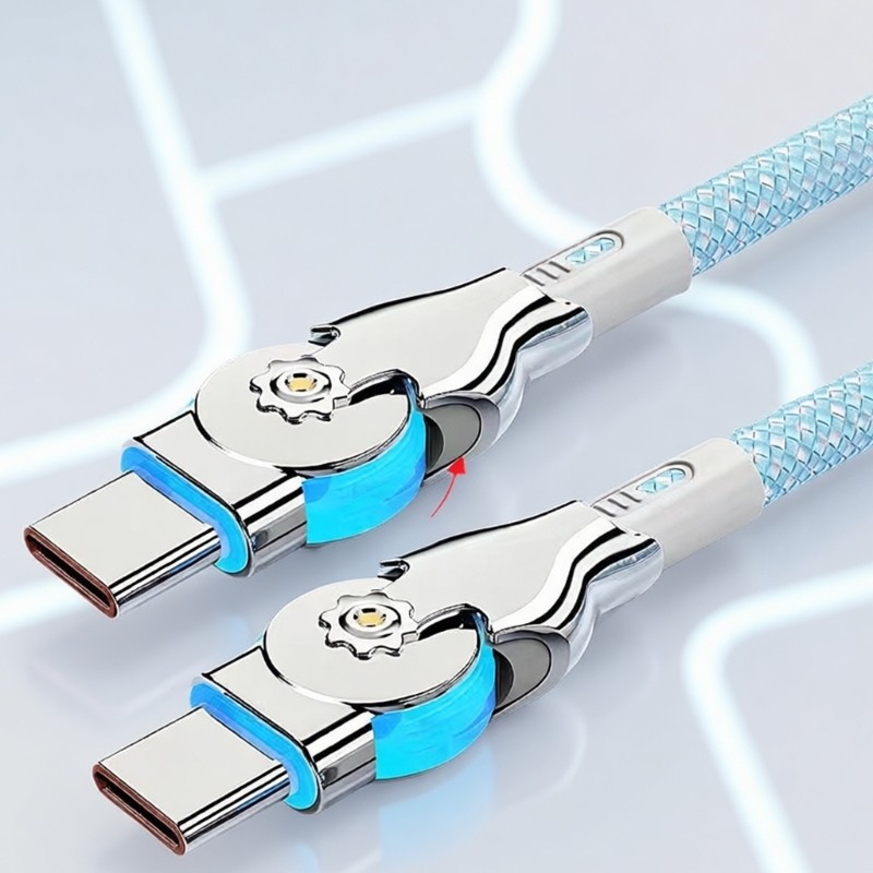 KOK Reversível Dupla Face USB C Cabo De Carregamento Rápido 66W Entrega De Energia Nylons Trançados Longos Para Vários D