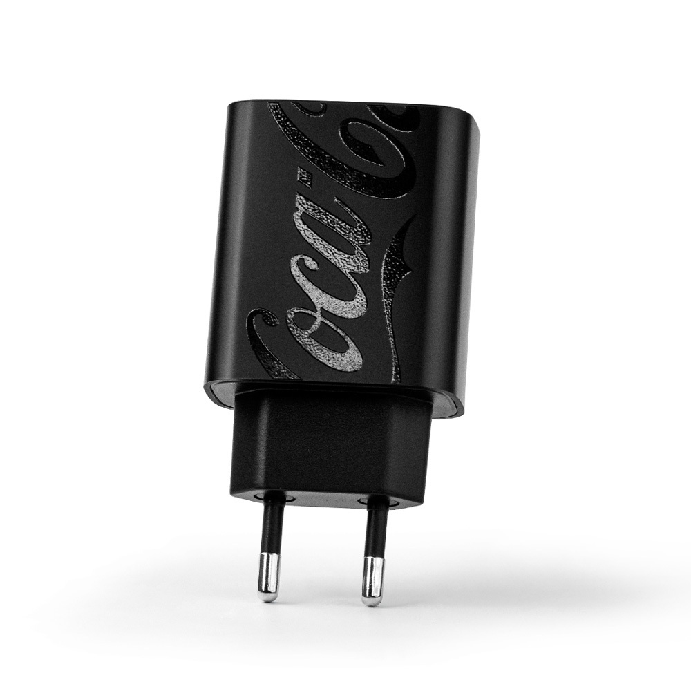 Carregador GaN USB-C 30W Preto | GaN Charger Coca-Cola