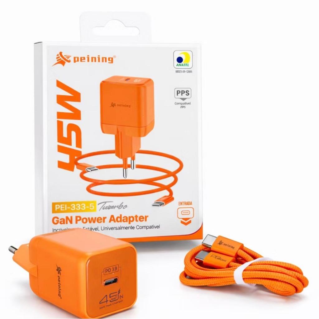 Carregador Super Rápido 45w Turbo Gan Peining PPS C/ Cabo Type-c