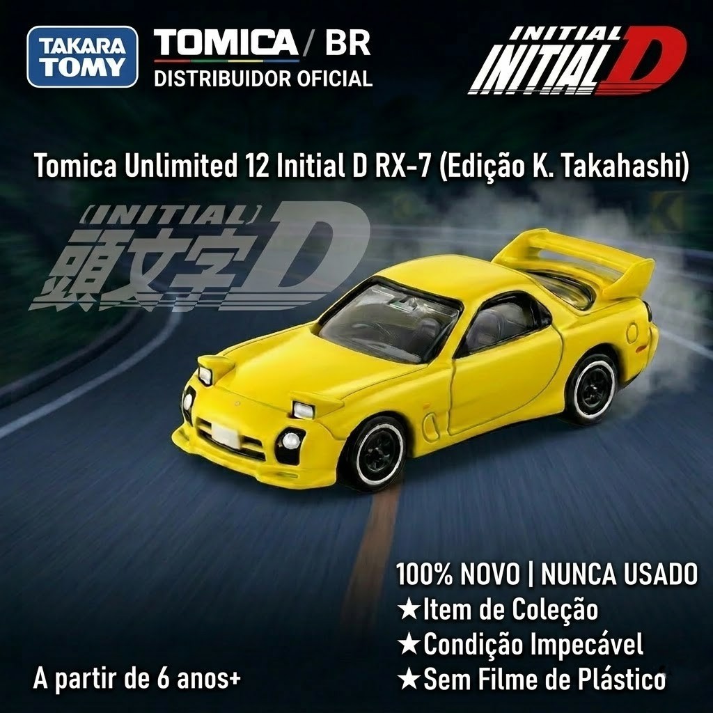 [Direto do Japão] Tomica Premium Unlimited 12 Initial D Mazda RX-7 (Keisuke Takahashi) | Miniatura Takara Tomy