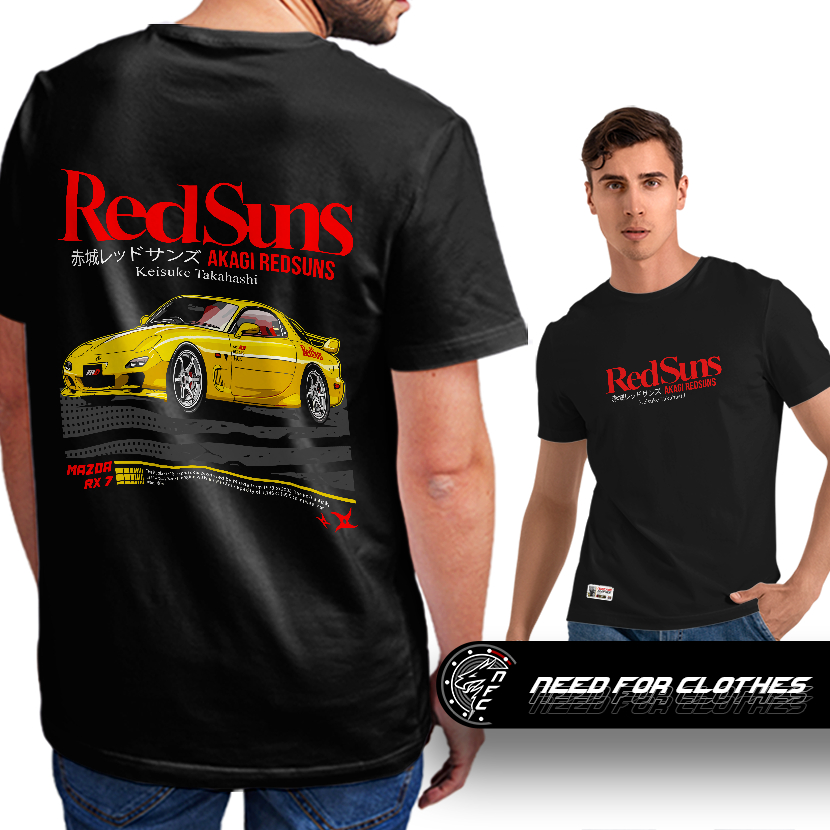 Camiseta Mazda RX-7 FD, Keisuke Takahashi, RedSuns, JDM, Drift