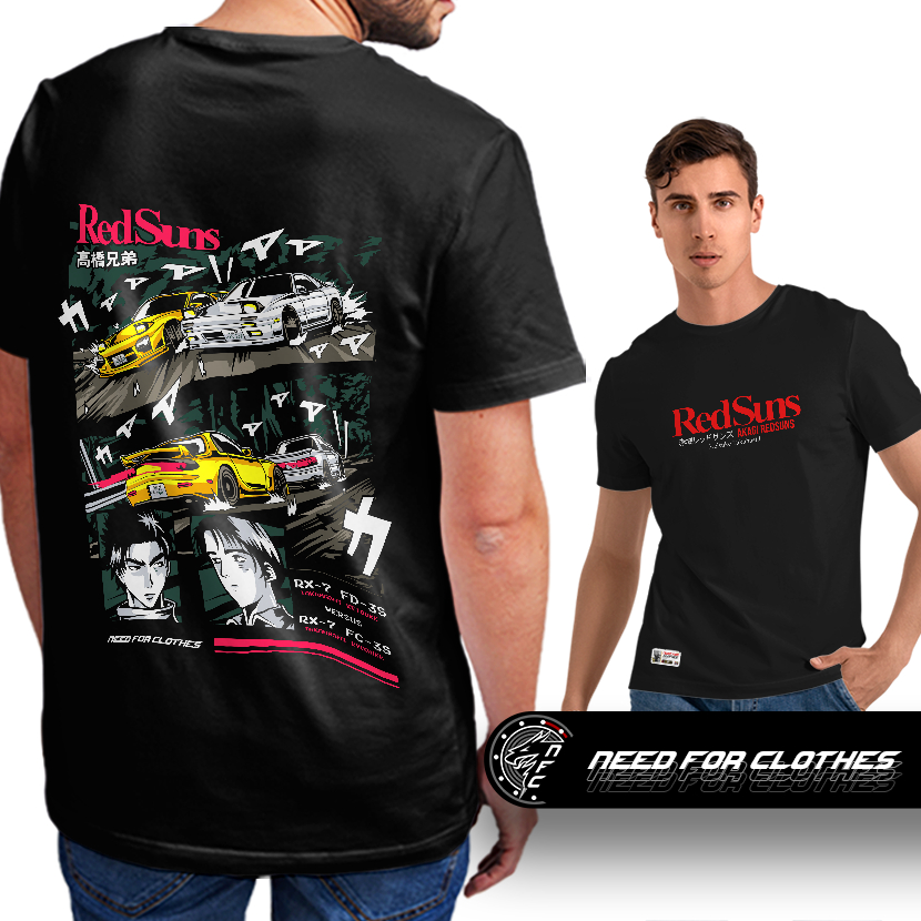 Camiseta RedSuns, Mazda RX-7 FD vs FC, Keisuke & Ryosuke Takahashi, JDM, Drift