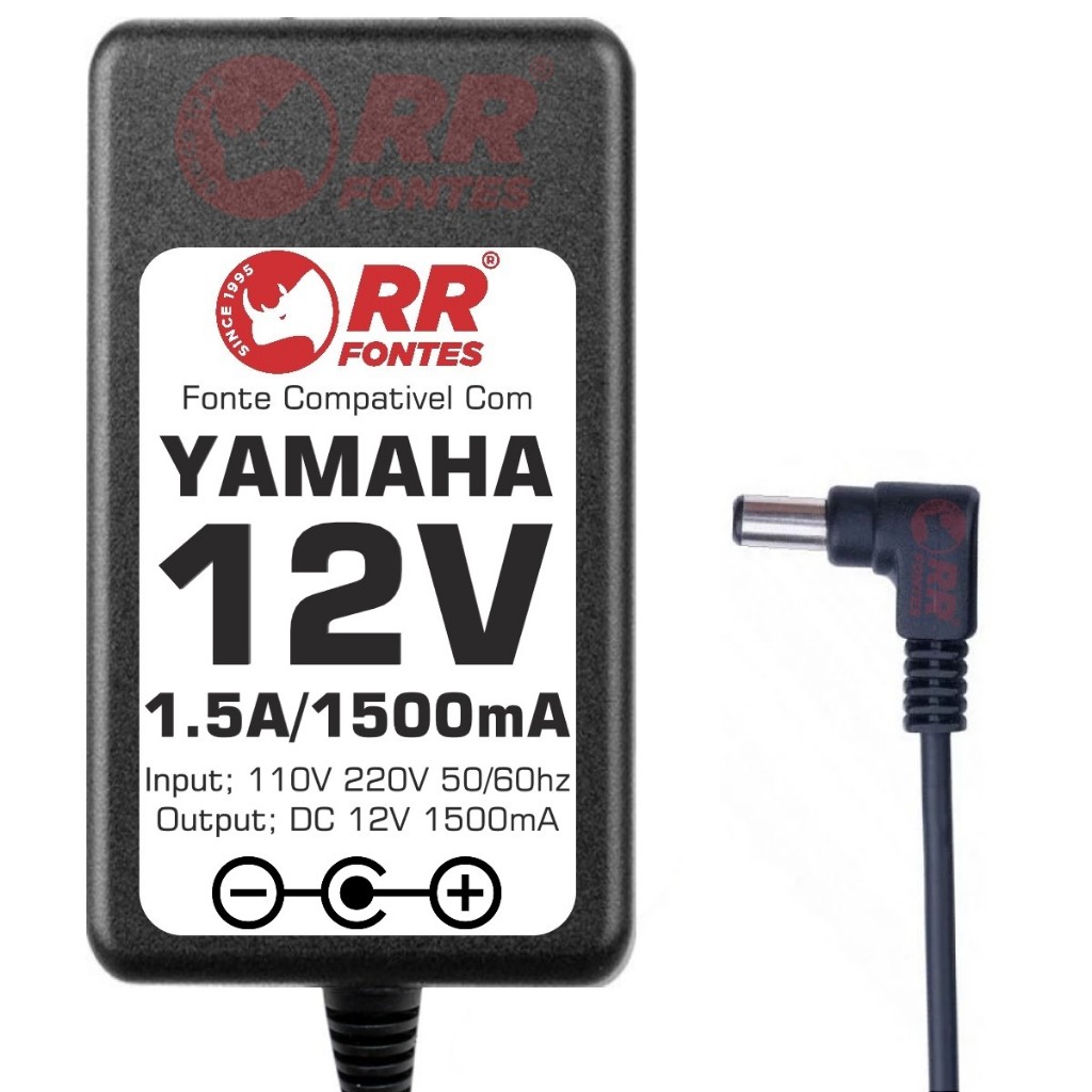 Fonte Carregador DC  12v Para Yamaha Teclado Digital Psr-150