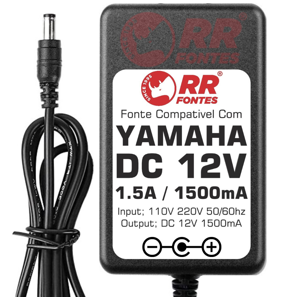 Fonte Carregador 12v Para Yamaha Teclado Digital Psr6