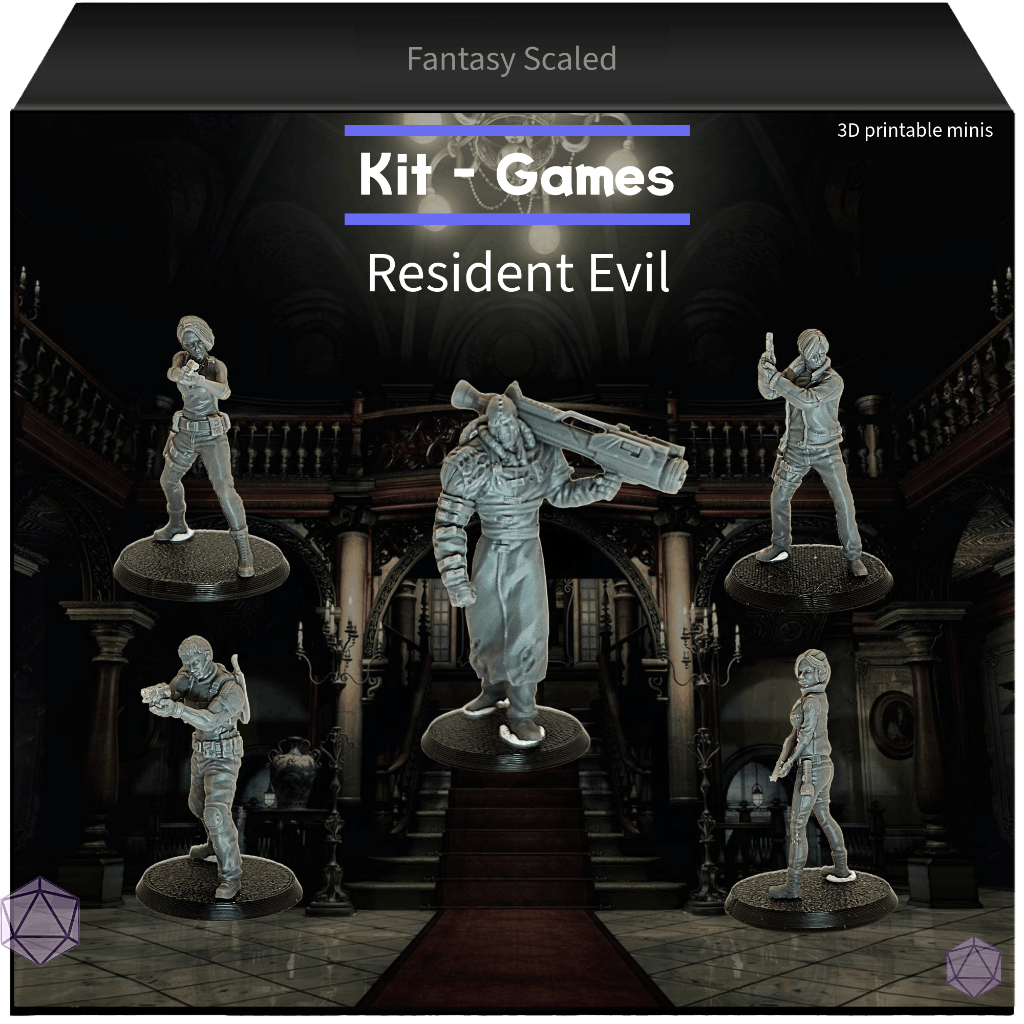 5 miniaturas Resident Evil - Games Tabletop Nemesis/Leon/Jill/Chris/Claire