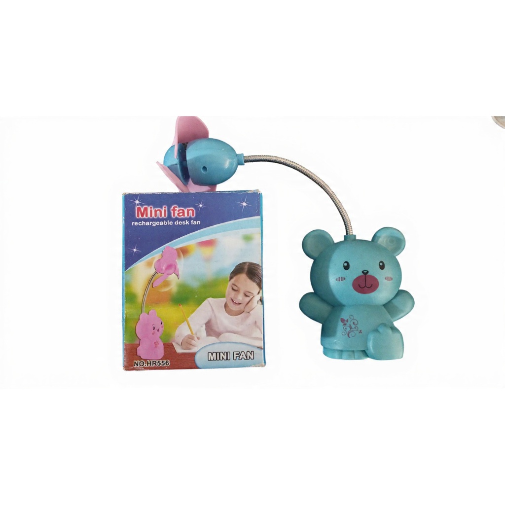 Mini ventilador MINI FAN Portátil Mão Usb Recarregável nas cores rosa e azul.