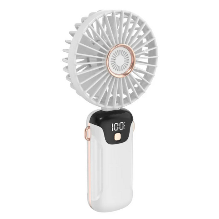 Ventilador Portátil Mini Fan Com Display Led Compacto Branco