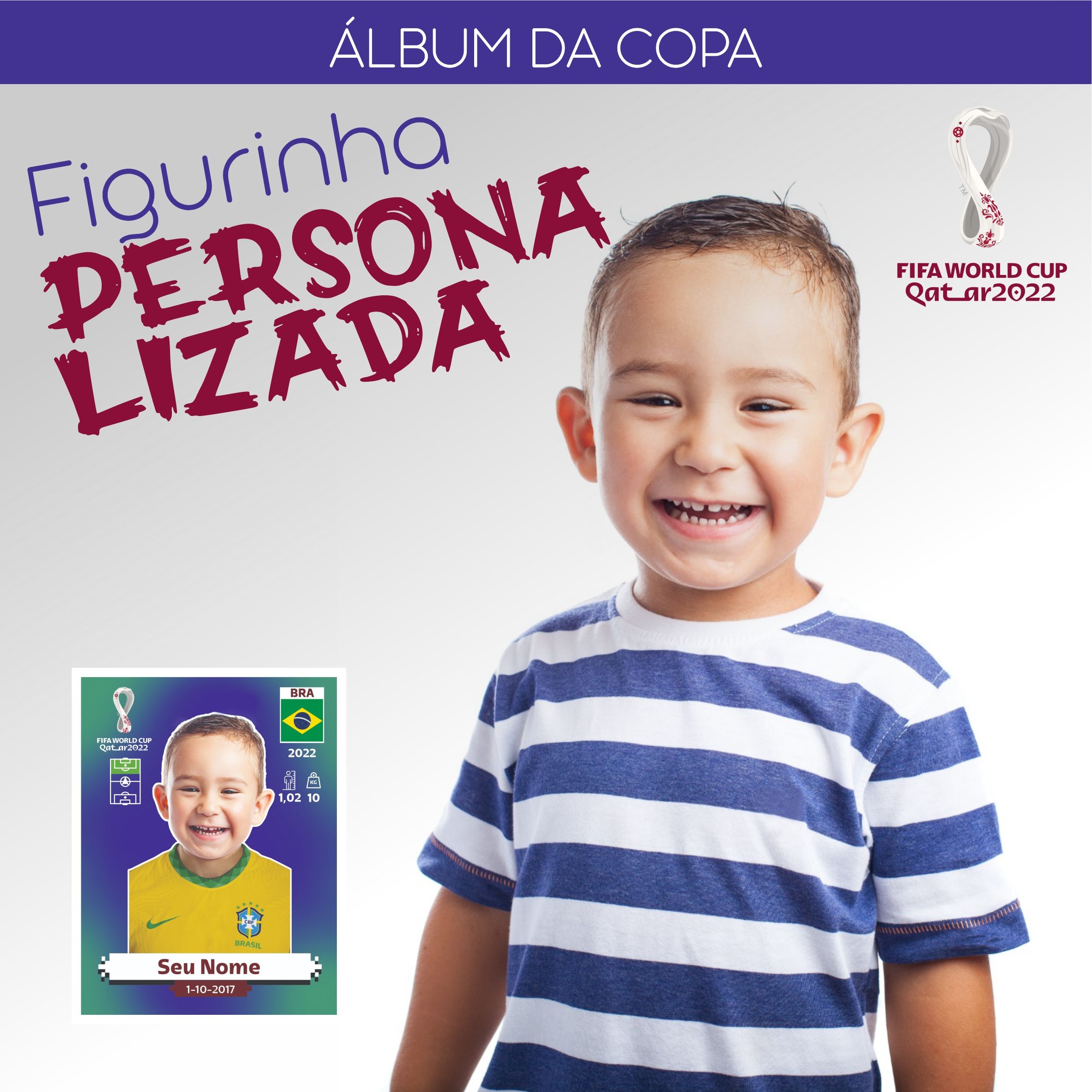 Figurinha personalizada para o álbum da copa de 2022