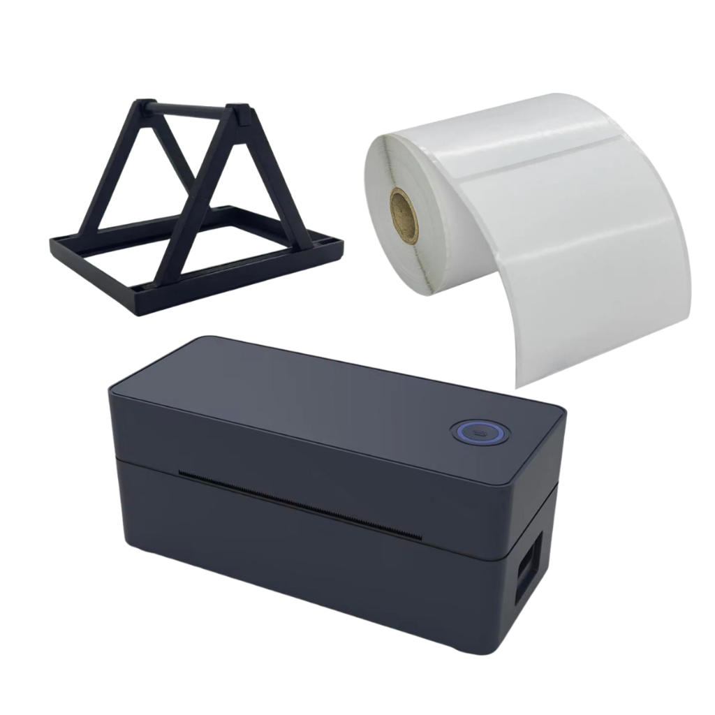 Impressora De Etiqueta Térmica Tipo Zebra TT480 CC431 Bluetooth Usb + 1 Rolo 10x15 + 1 Suporte de Etiqueta