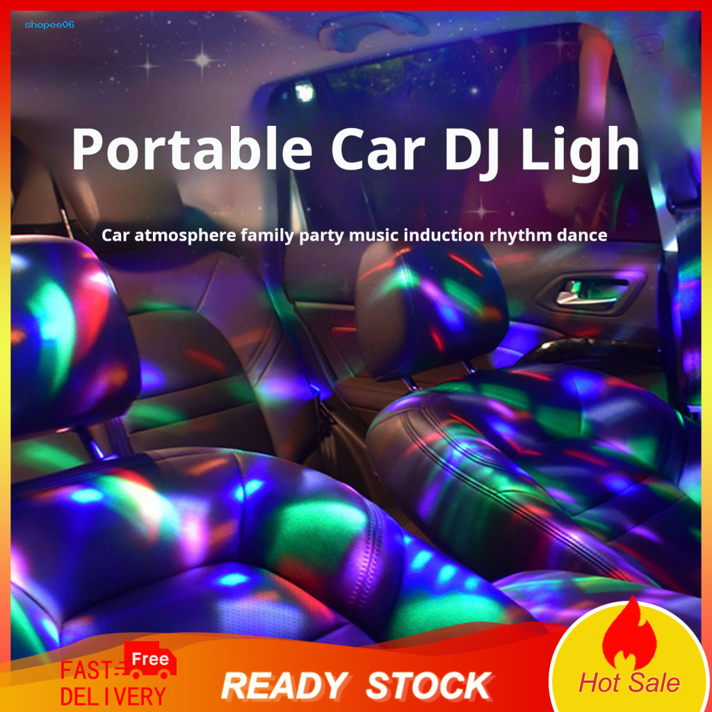 Car Mini Disco Ball Atmosphere Light Adjustable Usb Rechargeable – Super Bright Multicolor Sound Activated Portable Pa