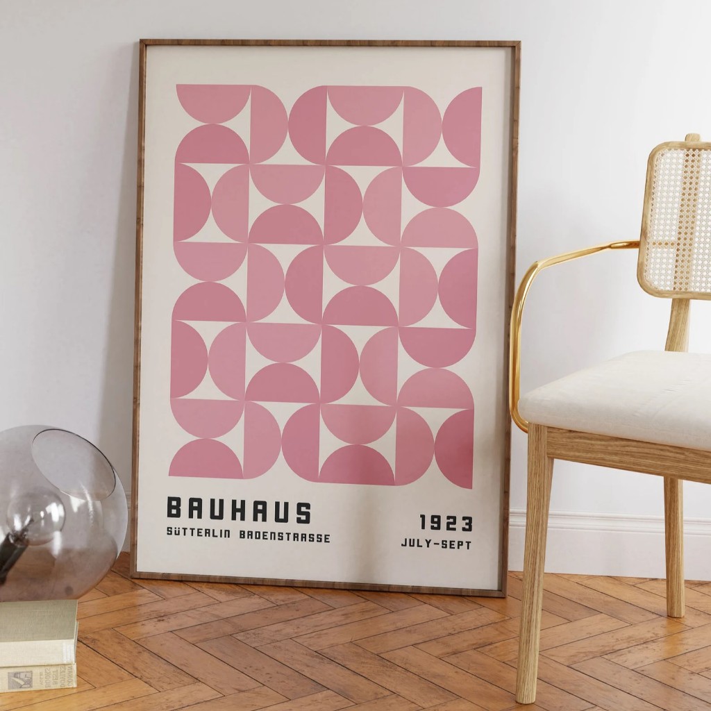 Quadro Decorativo Geométrico Moderno Bauhaus Para Sala, Quarto ou Escritório – Straight Forms No1