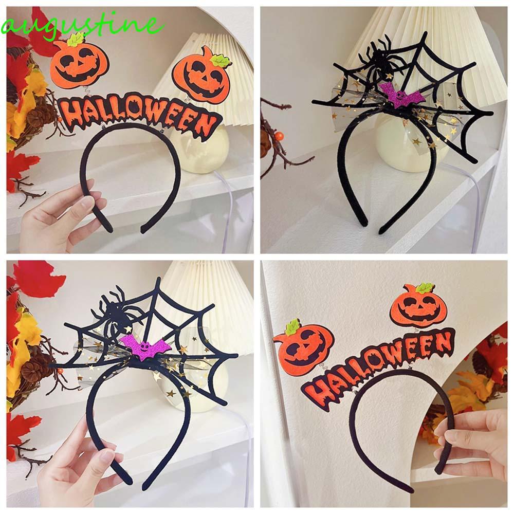 AUGUSTINE Halloween Headband , Bats Spider Pumpkin Hairbands , Antiderrapante Headwear Head Wrap