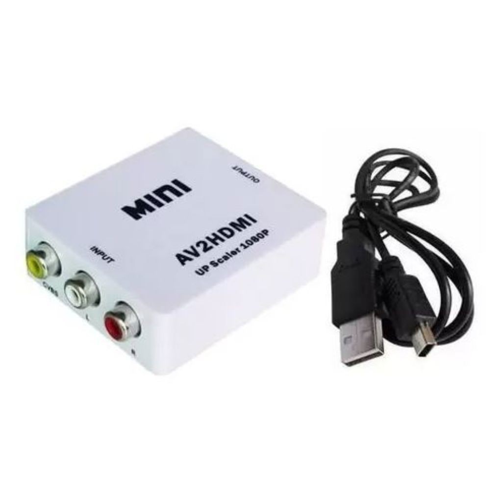 Conversor Rca Entrada X Hdmi Saída AV2HDMI 1080p Vídeo Mini
