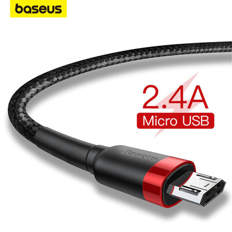 Cabo Micro USB Baseus V8 1M entrada antiga 2.4a trançado