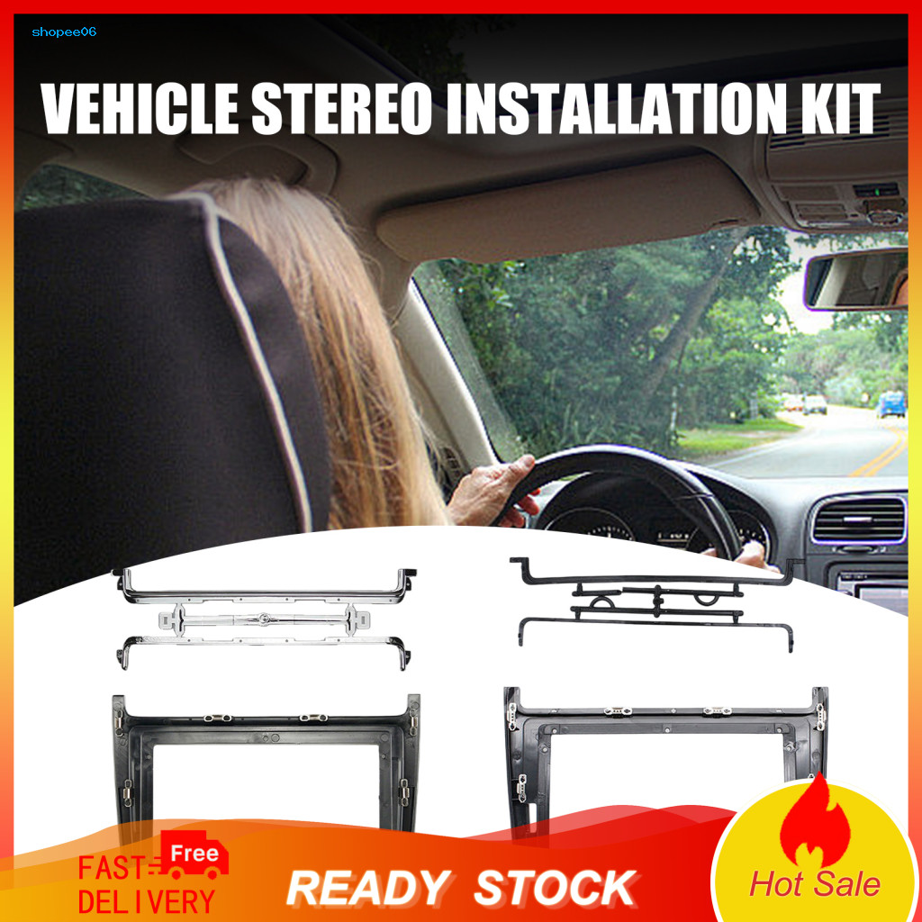 Double Din Stereo Frame Car Radio Dash Kit 9 Inch Android Navigation for Volkswagen 2014 Console Replacement with Mounti