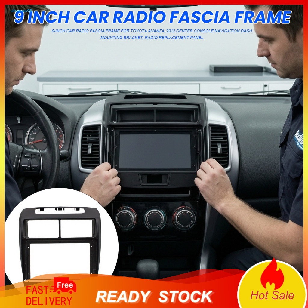Automotive Stereo Installation Frame 9 Inch Car Radio Fascia 9-inch for Toyota Avanza 2012-2015 Console Navigation Dash