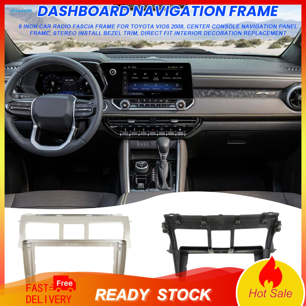 Instrument Panel Gap Filler Dashboard Navigation Frame 9 Inch Car Radio Fascia for Toyota Vios 2008-2013 Console Trim St