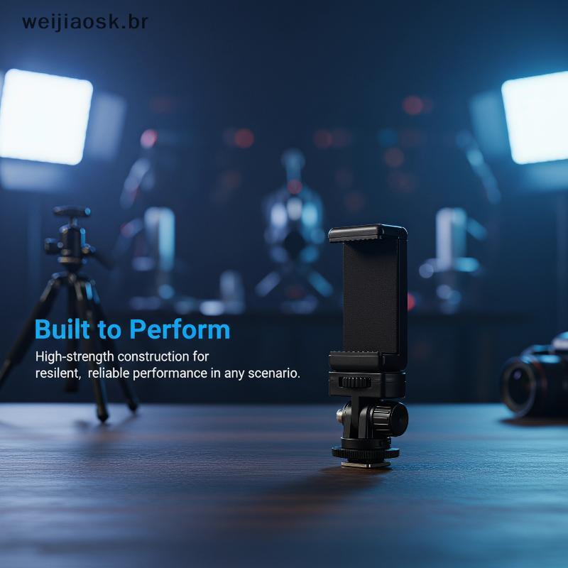 wei Qui Mount Hot Shoe Phone Clip Suporte Universal Para Telefone Braet Com Parafuso De 1/4'Tripé Vlog Transmissão Ao Vi