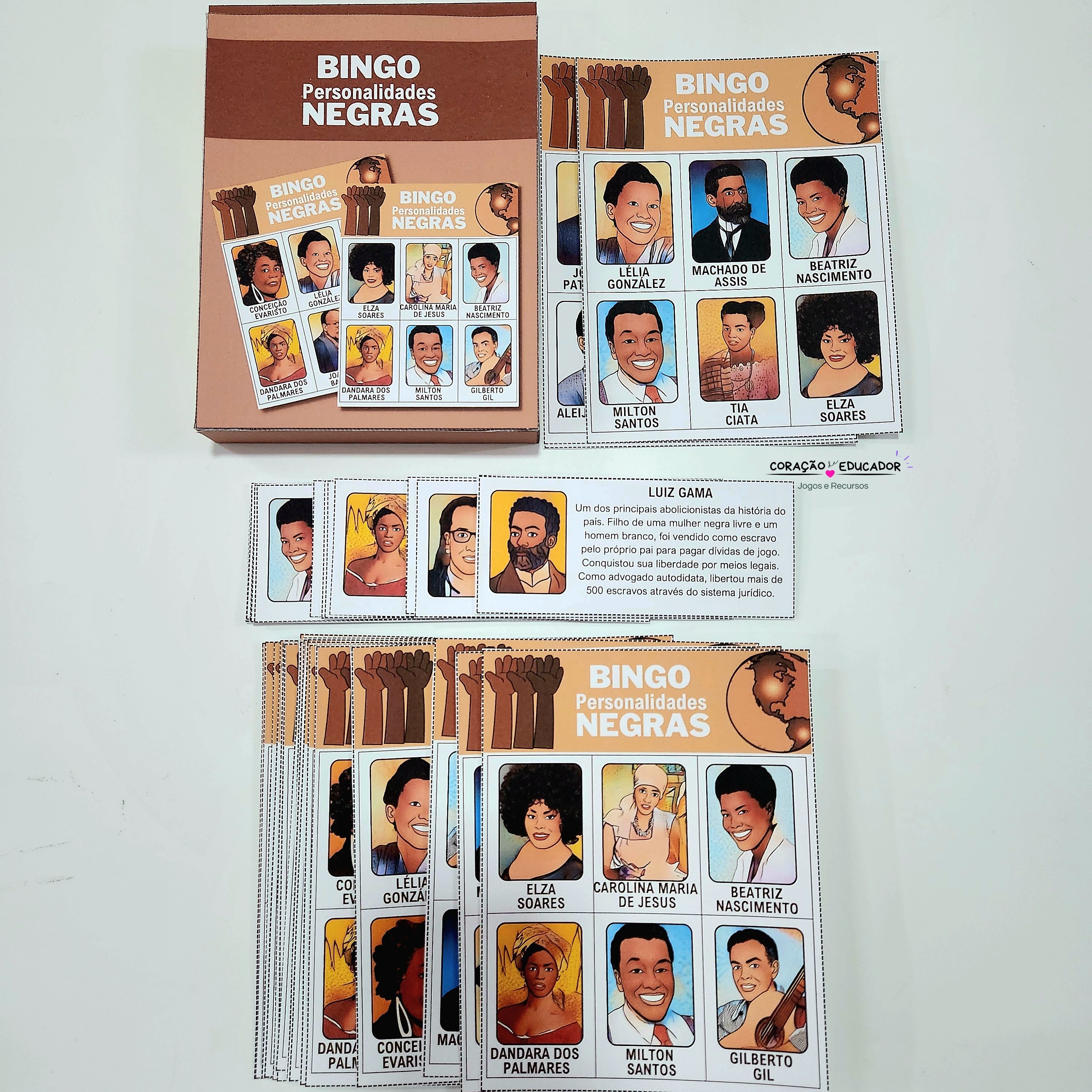 Fichas e Bingo - Personalidades Negras Brasileiras