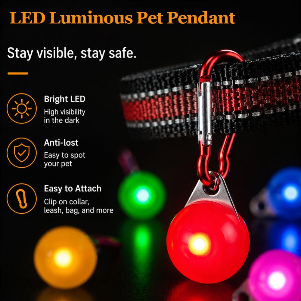 TIK LED Dog Light Clip on Collar 3 Modos Segurança Piscando Night Glow Pet Pingente Com Mosquetão Para Caminhada Noturna