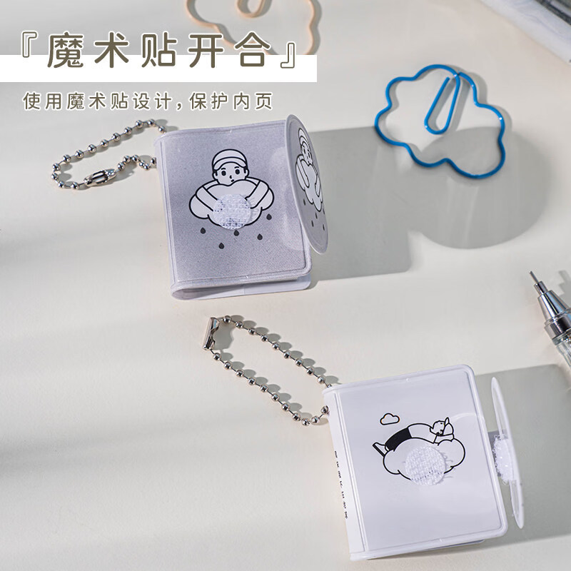 Palavras auspiciosas finerworld Light Cloud Self-Tour PVC Mini Pingente Notebook Material de escritório Bloco de notas 6
