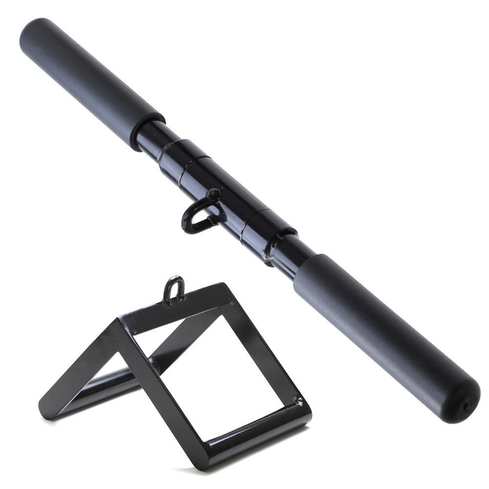 Kit Puxador Reto Pulley + Triângulo Crossover Academia Musculação