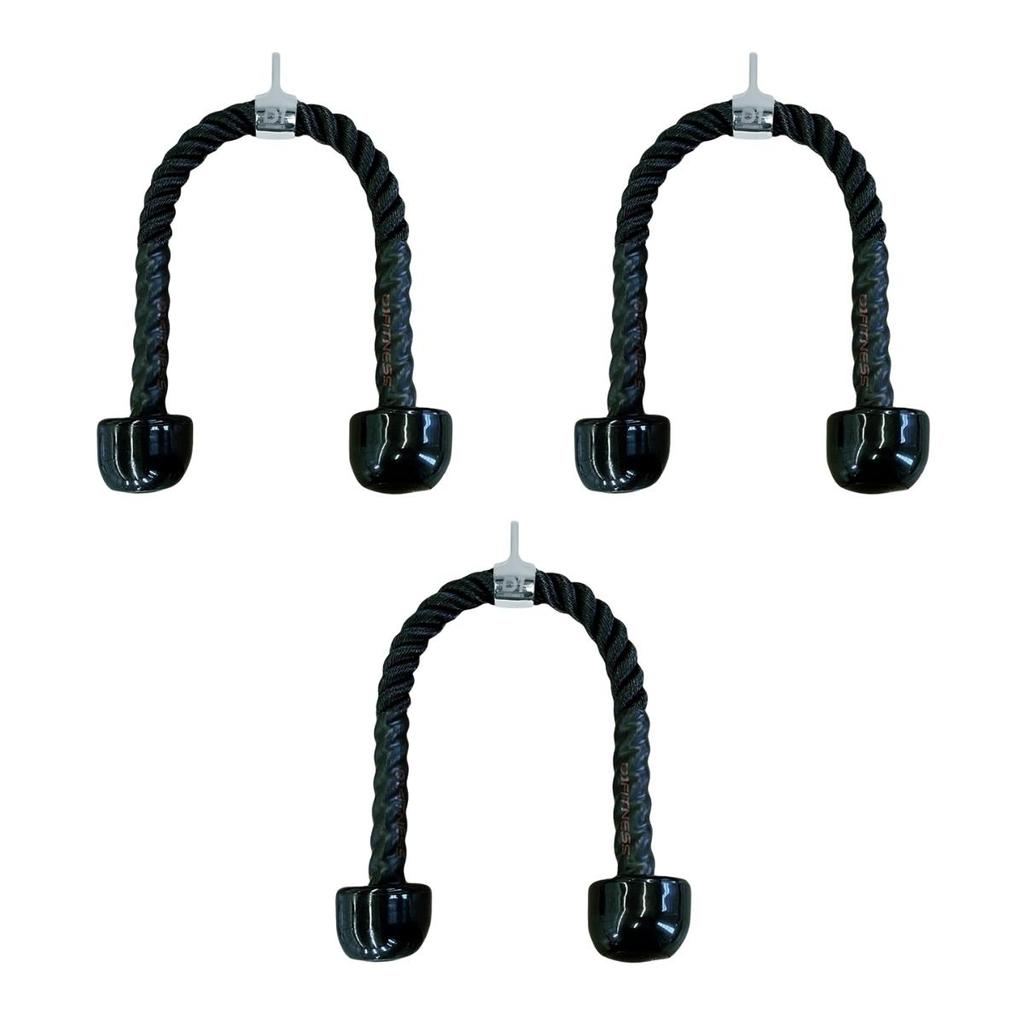 Kit 3 Puxadores Corda Pulley Triceps Crossover Emborrachado