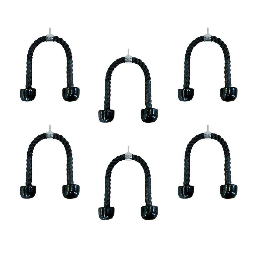 Kit 6 Puxadores Corda Pulley Triceps Crossover Emborrachado