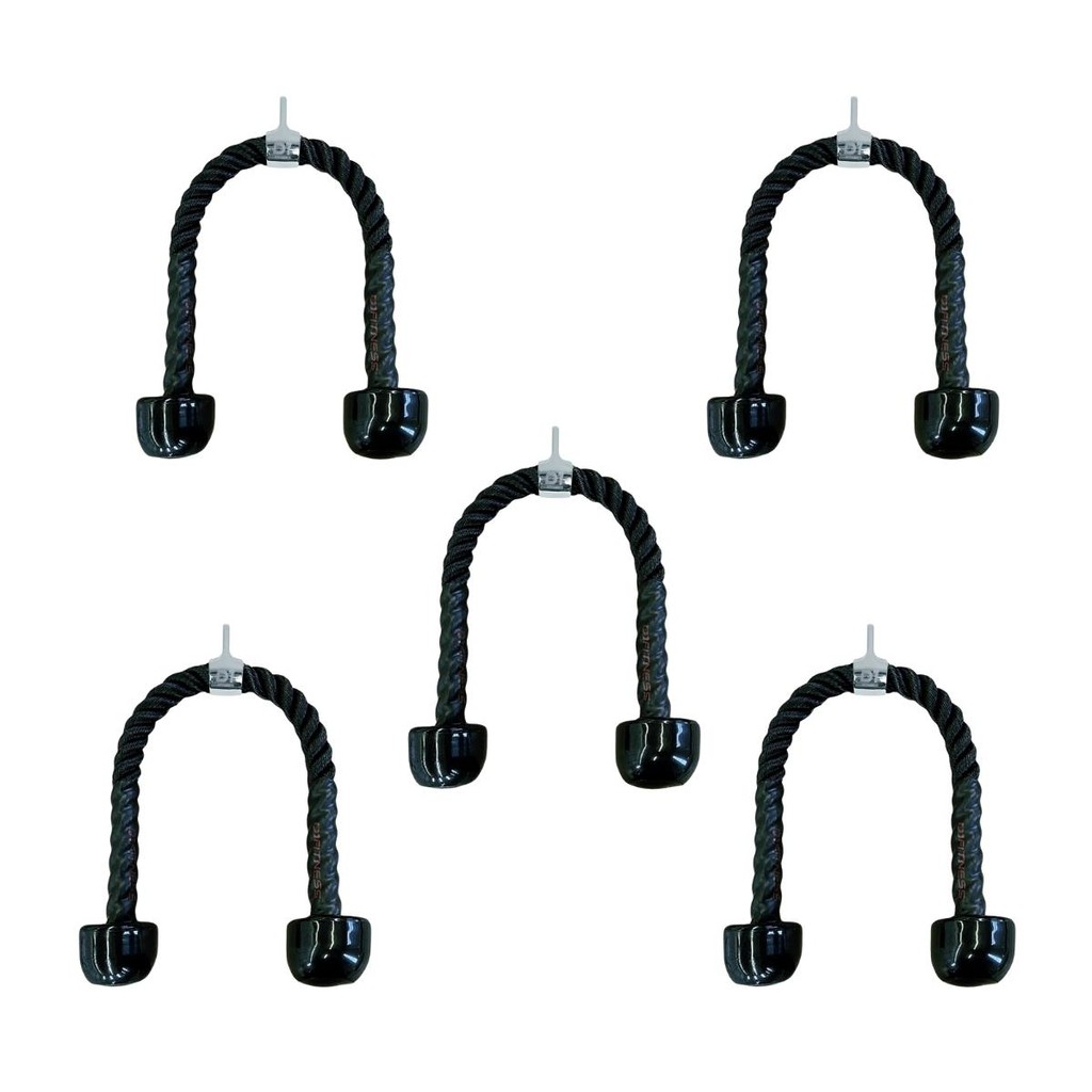 Kit 5 Puxadores Corda Pulley Triceps Crossover Emborrachado