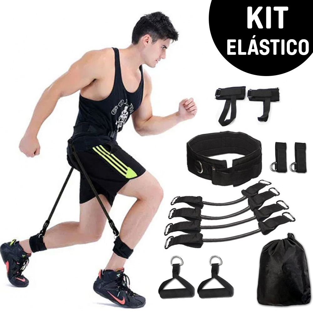 Kit Elástico Vertical Jump Trainer Treino Funcional e Saltos Crossfit