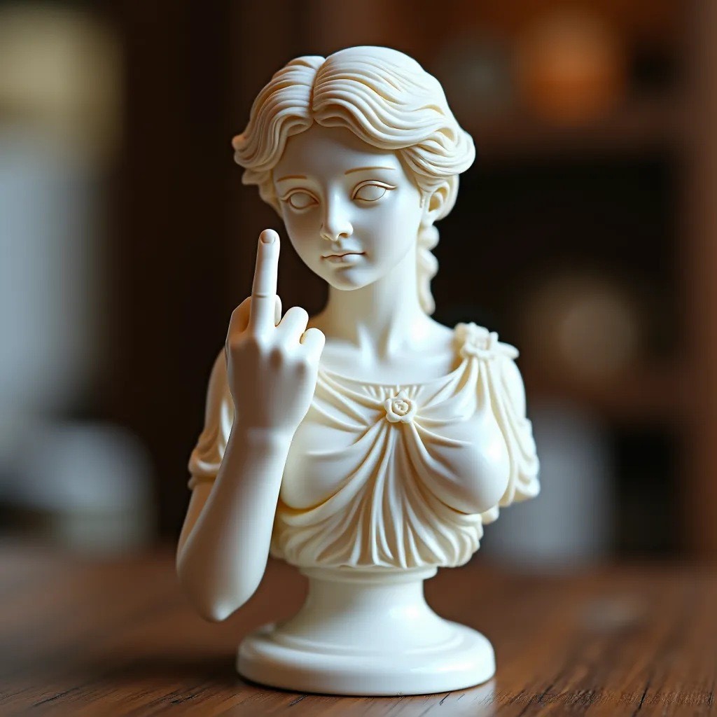Cross-Border novo estilo viena deusa estátua Vertical dedo médio ornamentos Spoof deusa estátua três-dimins
