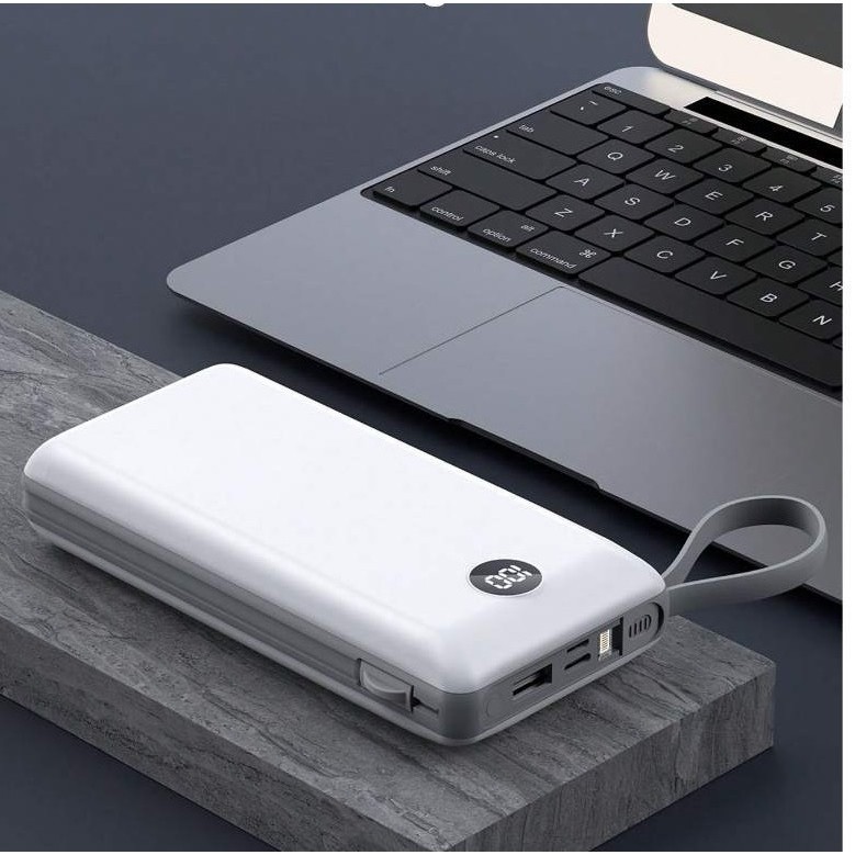 20000mah 3 cabo Carregador Portátil Power Bank  com 3 cables de carga