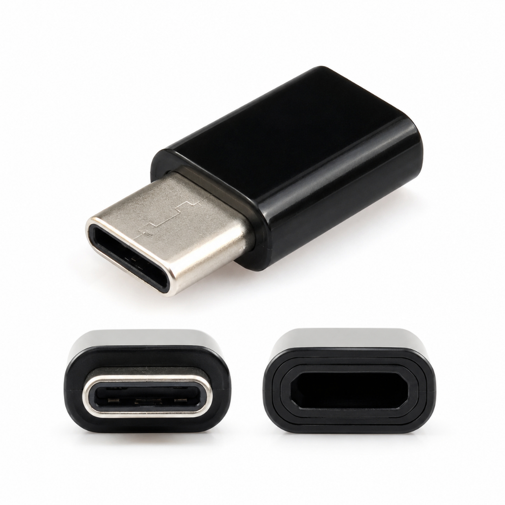 Adaptador Conversor  Micro USB V8 para Tipo C Carregamento e Transferência de Dados Power Bank