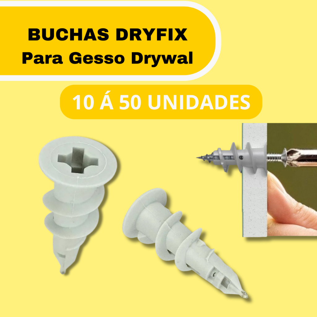 Bucha Para Gesso Sfor Dry Fix Acartonado Com 50 Peças -  10 Á 50 UNIDADES.