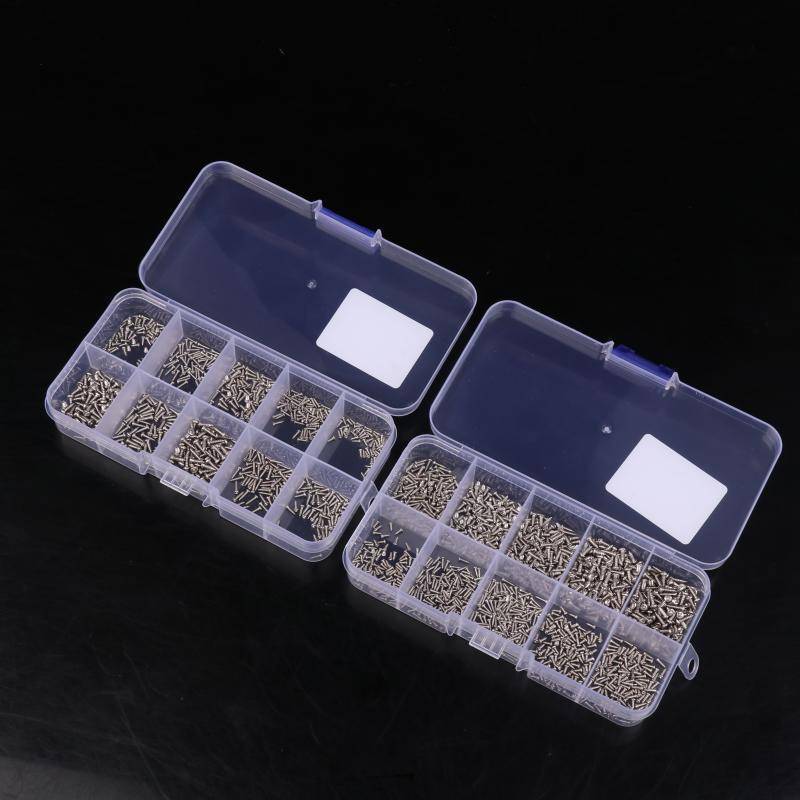 [kaan] 600/1200PCS Mini Kit De Classificação De Parafusos De Metal De Cabeça Cruzada Autorroscantes Em Miniatura Acessór