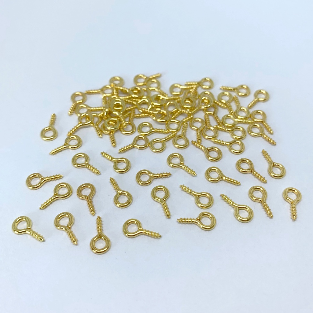 Mini Pitão Pino Parafuso Dourado 10mm 100 unidades