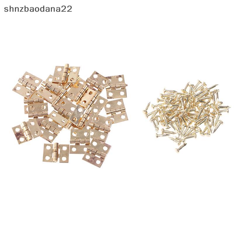 [Shnzd] 20 Peças Dobradiças De Porta De Armário Banhadas A Latão Mini Dobradiça Pequenas Joias Decorativas EMKK
