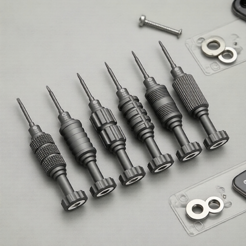 Conjunto de 6 Mini Chaves de Fenda de Precisão, Pontas Magnéticas de Aço Liga Cr-V com Cabo Antiderrapante de Alumínio –