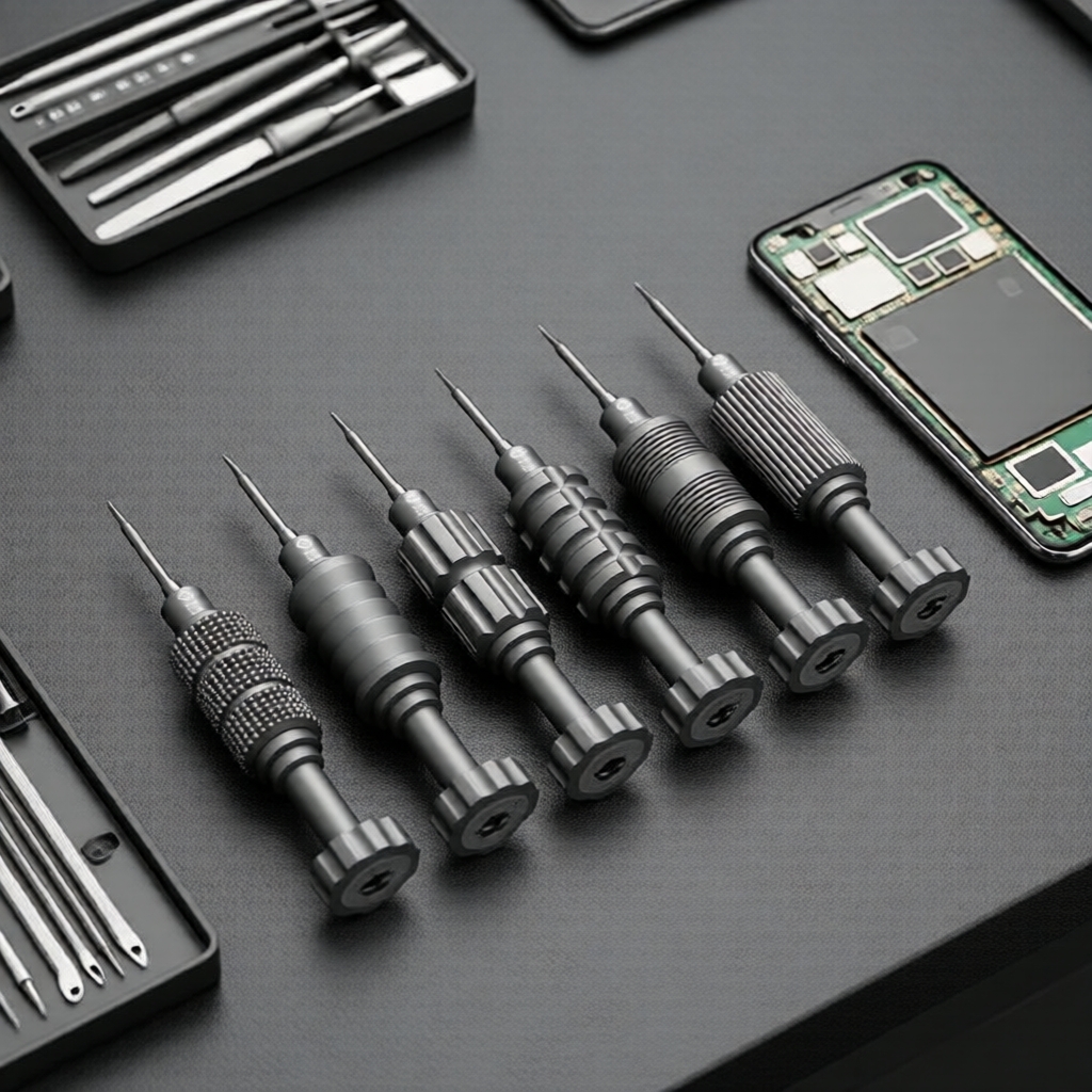 Conjunto Mini Chaves de Precisão 6 peças - Pontas Magnéticas em Liga de Aço Cr-V e Cabo de Alumínio Antiderrapante, Kit
