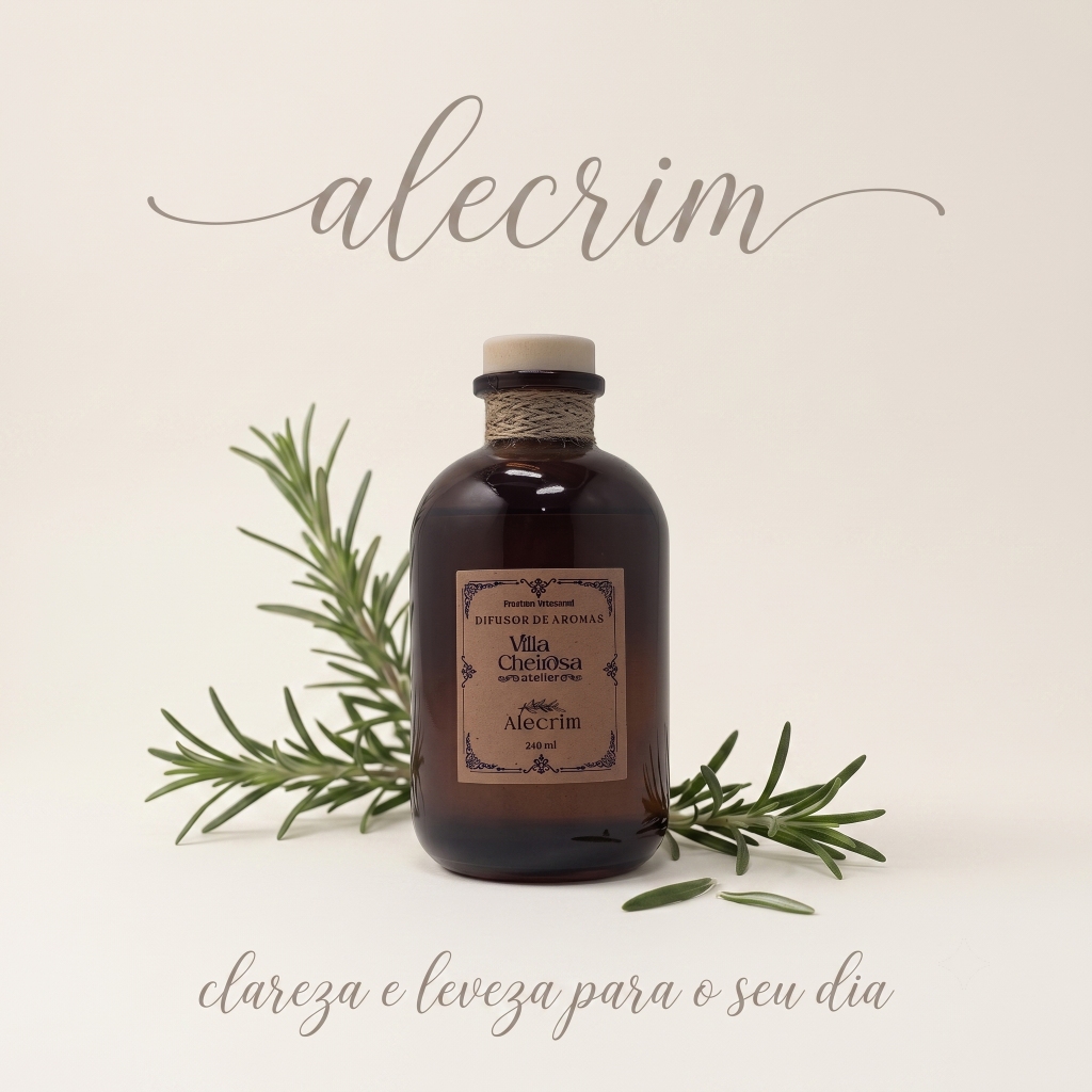 Difusor de Aromas / Ambiente Alecrim - 240 ml - Artesanal - Villa Cheirosa
