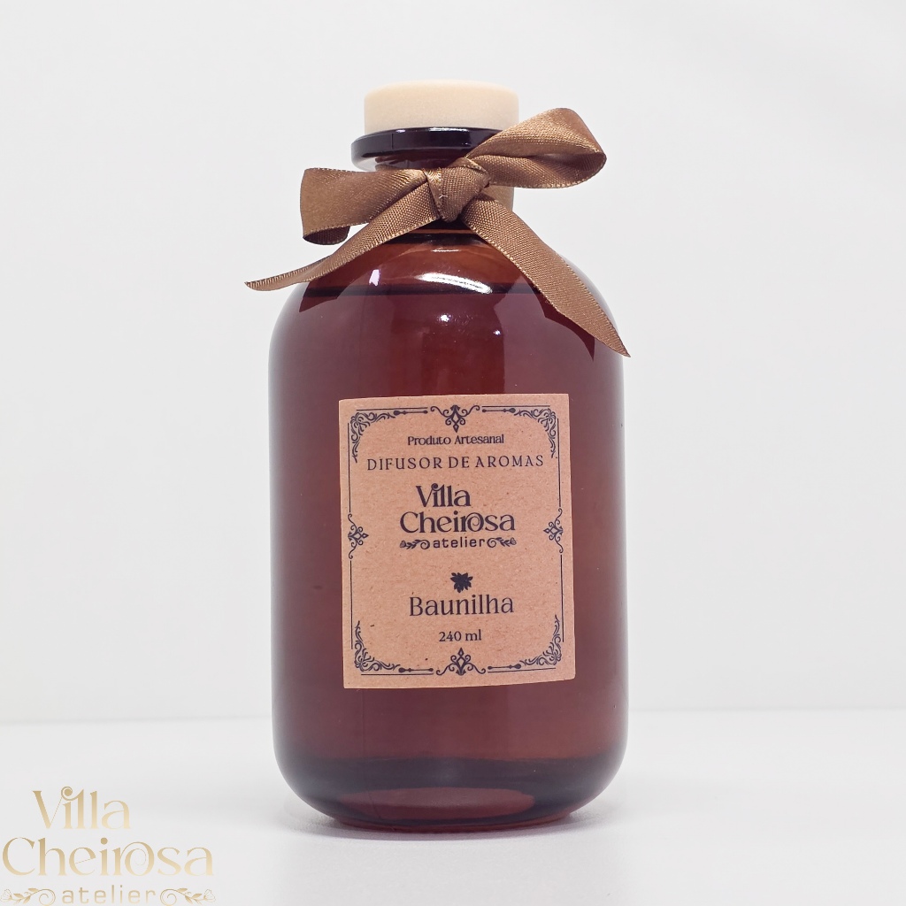 Difusor de Aromas / Ambiente Baunilha - 240 ml - Artesanal - Villa Cheirosa