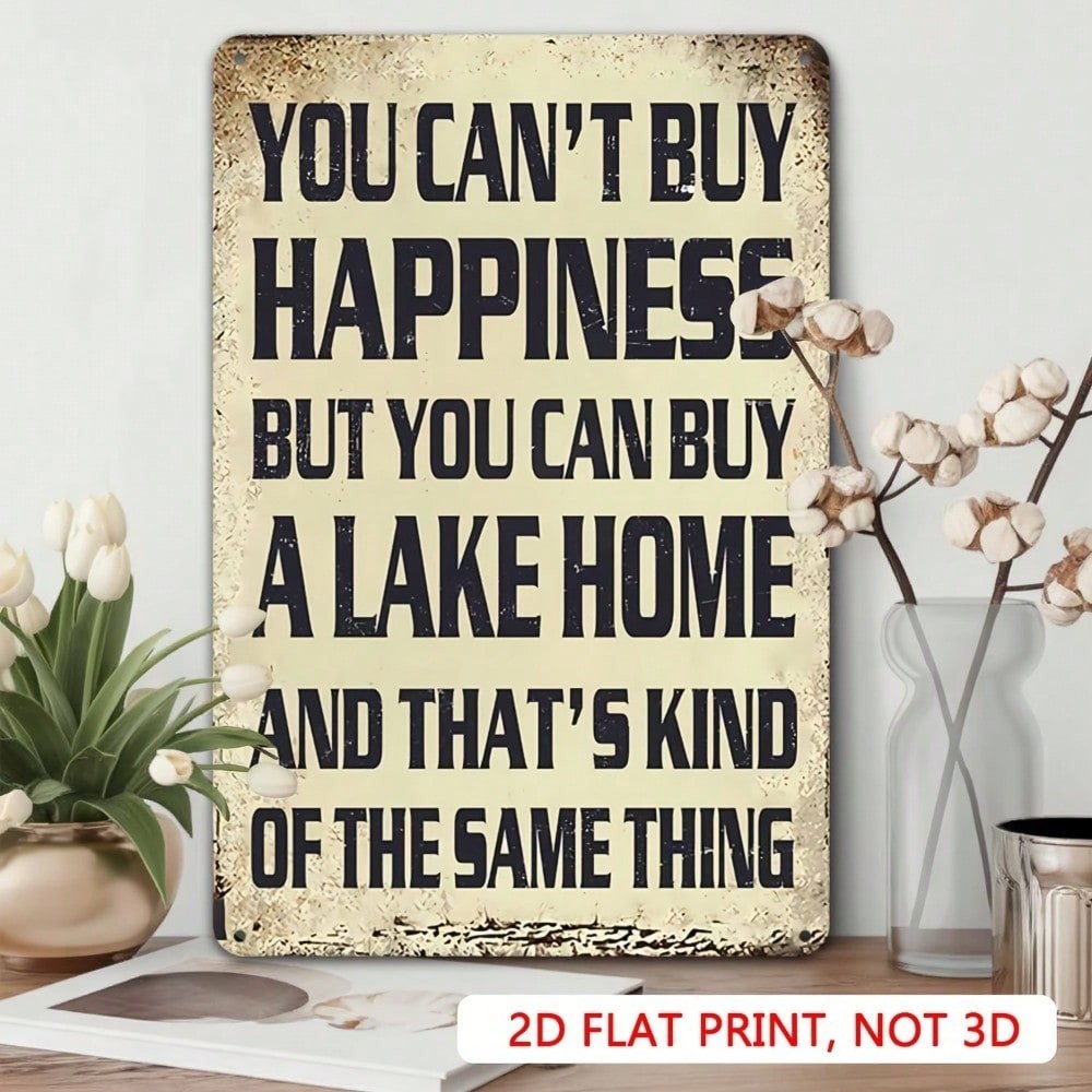 CIFbuy Lake Villa Wall Art 2D Pôster Plano 8x12 Polegadas Decoração Engraçada De Casa De Lago