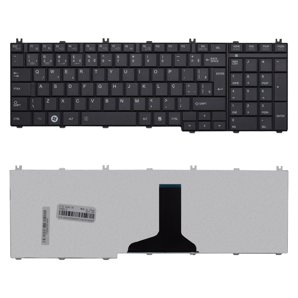 Teclado para Notebook Toshiba Satellite L655 ABNT2 Preto