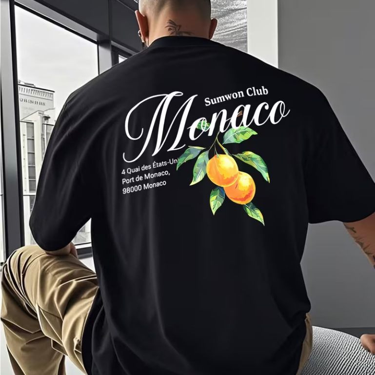 Camiseta Basica e OVERSIZED Monaco Sumwon Blub Orange Fruit Aesthetic Vintage Unissex