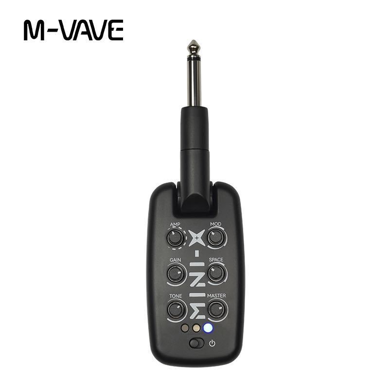M-VAVE MINI-X Amplificador de fone de ouvido com efeitos de baixo para guitarra Amp de plug-in recarregável e portátil