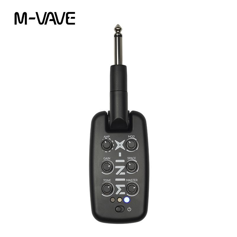 M-VAVE MINI-X Amplificador de fone de ouvido portátil para guitarra e baixo Plug-in Mini amplificador de fone de ouvido