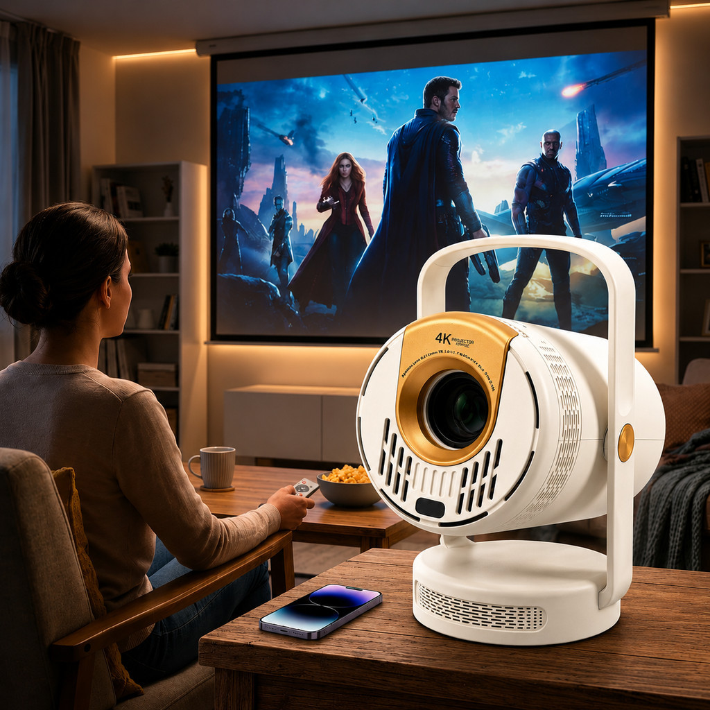 Projetor Portátil Smart JY210-C Processador Allwinner H723 Android TV