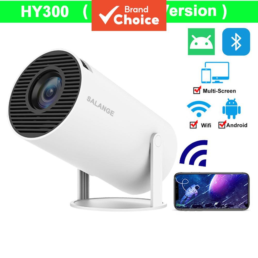Salange Novo Projetor HY300 4K Android 11 Wifi6 Allwinner H713 BT5.0 1080P 1280x720P Cinema Ao Ar Livre Portátil